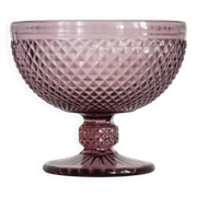 Vintage purple glass sugar bowl from the mid-century, Italy, 1960s.