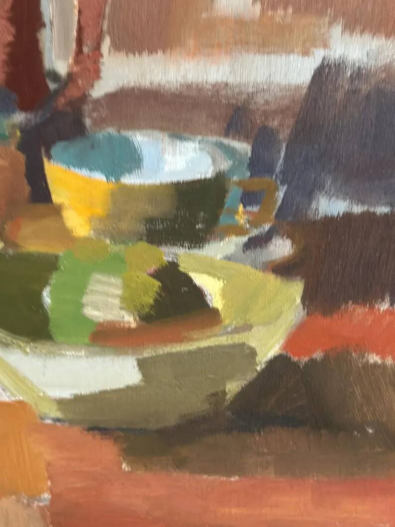 Large Original Swedish Oil on Canvas – “Still Life” by Ingvar Hällgren – Signed – Vintage & Framed – 89 × 42 cm (35" × 16.5")