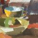 Large Original Swedish Oil on Canvas – “Still Life” by Ingvar Hällgren – Signed – Vintage & Framed – 89 × 42 cm (35" × 16.5")