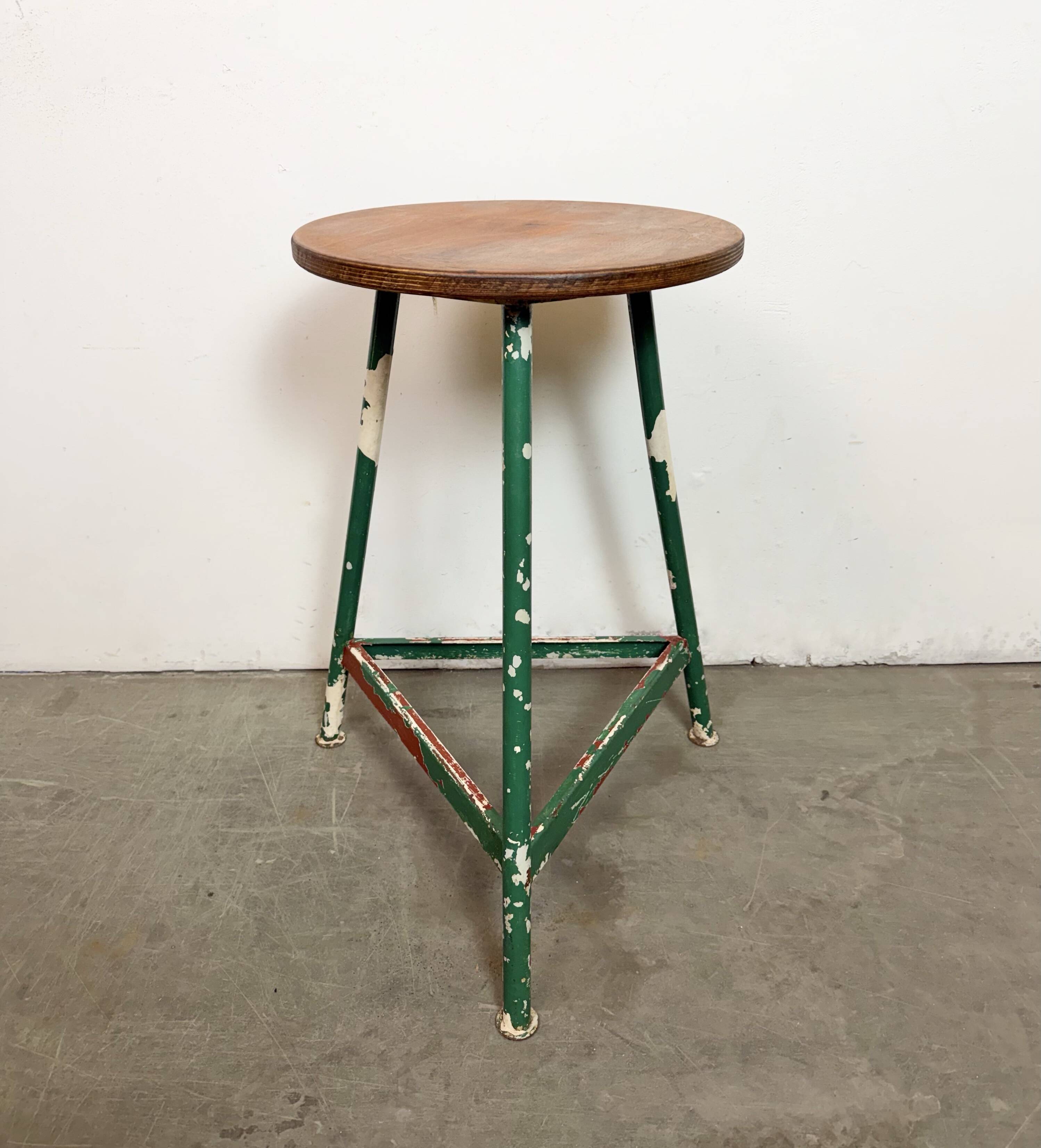 Green Industrial Workshop Stool, 1960s