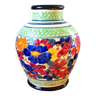 Grand vase fleuri Vallauris 60s