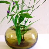 Blown glass ball vase by Claude Morin, Dieulefit France 1979