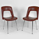 Pair of chairs in chrome and skaï, circa 1960