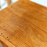 Set of 4 pine wood stools by Charlotte Perriand for Les Arcs 1800