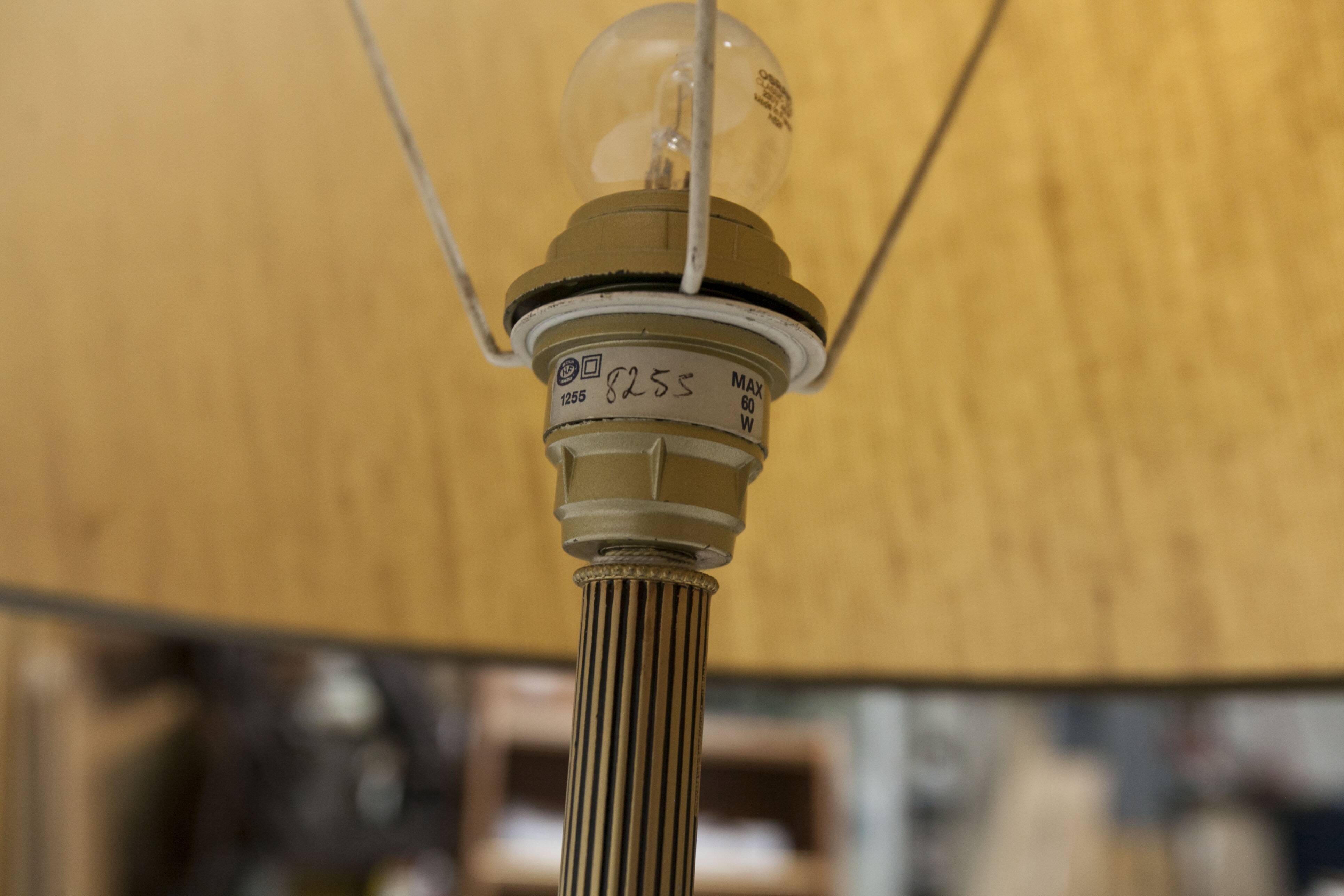 Bronze and white marble floor lamp 1960