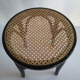 pair of cannage stool and 1940s curved wood