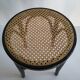 pair of cannage stool and 1940s curved wood