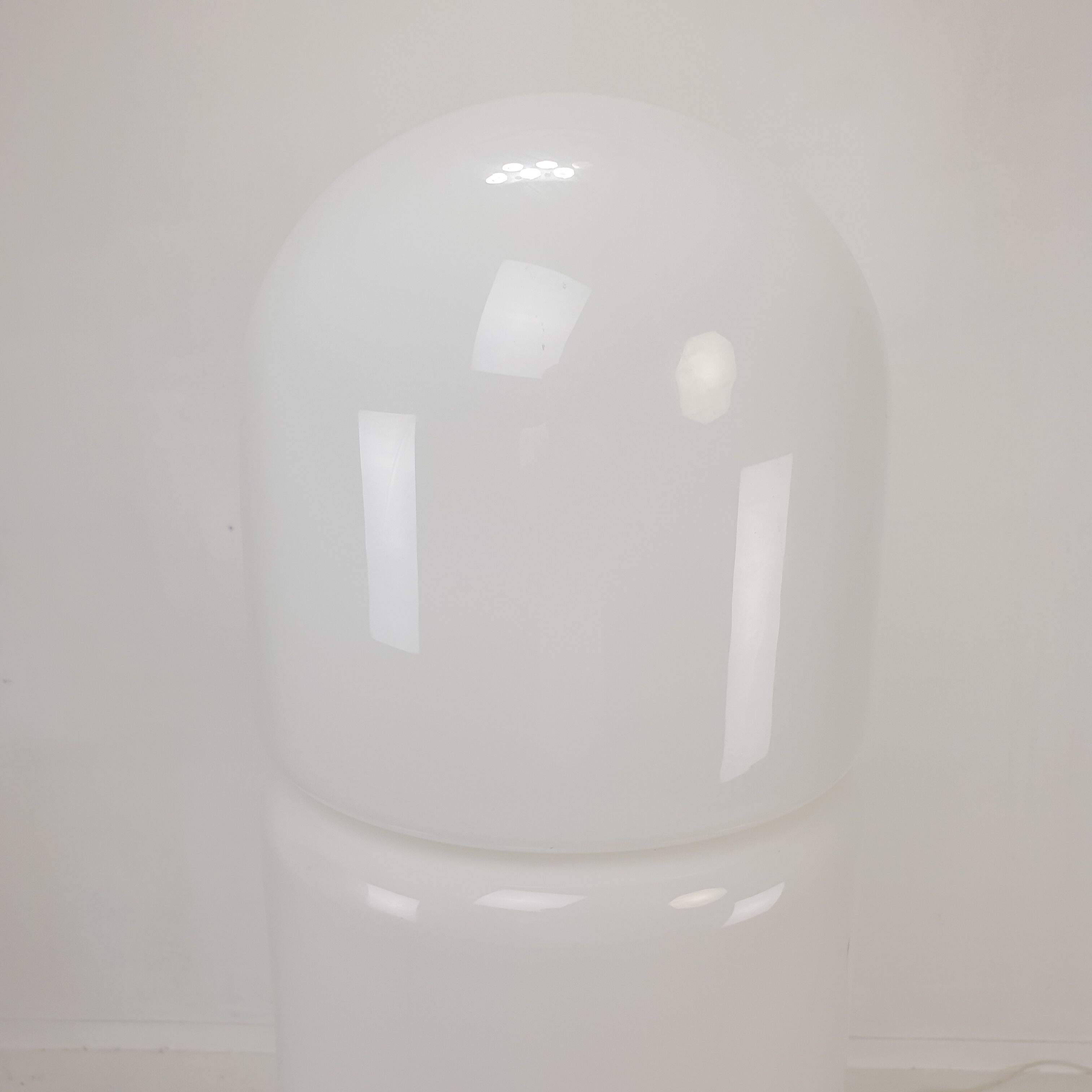 Italian opaline glass zea floor lamp by Salocchi for Lumenform, 1970s