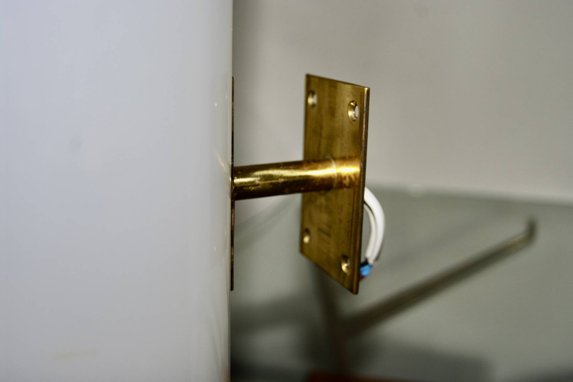 Vintage brass and polymethacrylate wall light denmark 1960