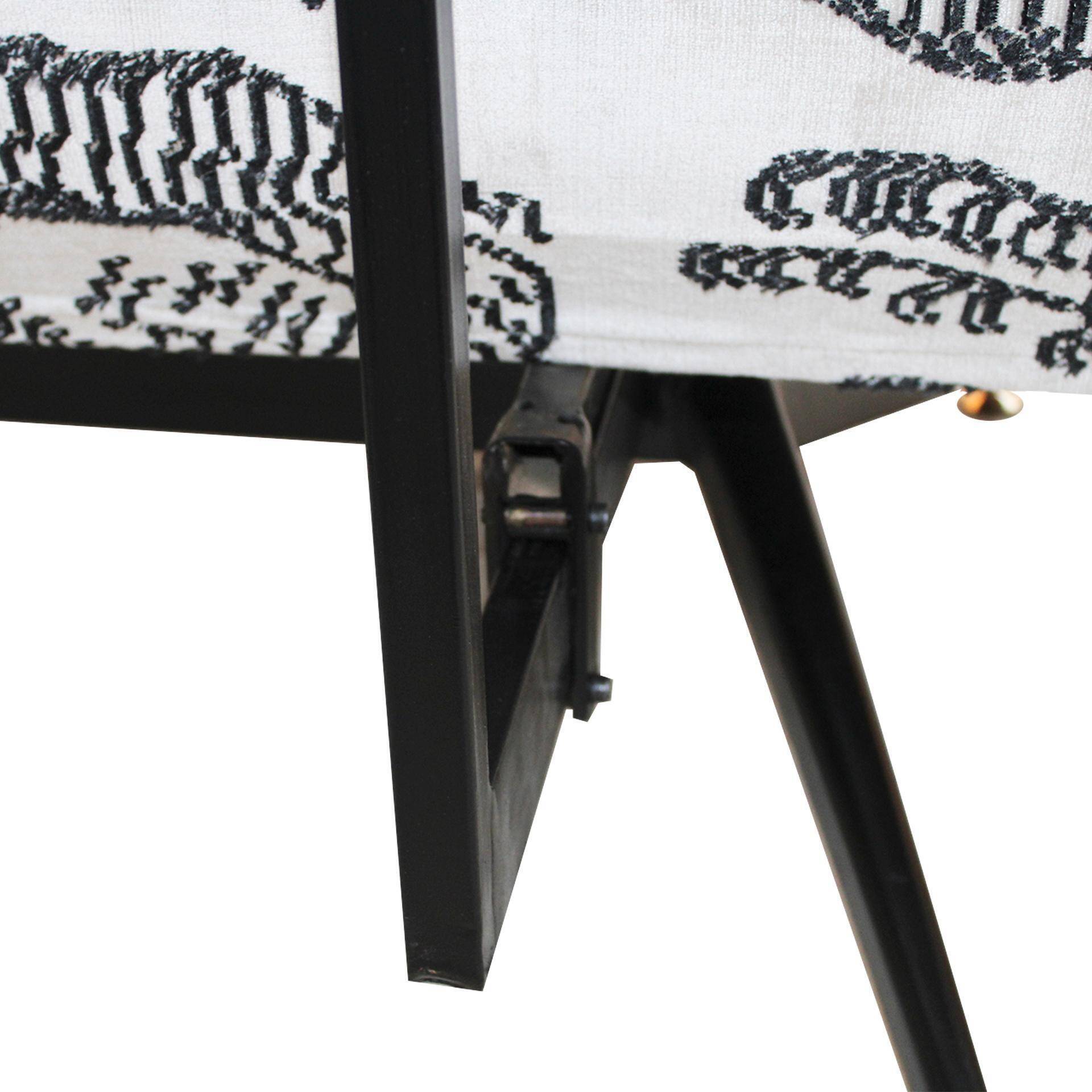 Italian Sofa Upholstered With Blanck and White Dedar fabrik , 1950s