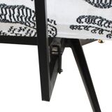 Italian Sofa Upholstered With Blanck and White Dedar fabrik , 1950s