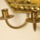 Single mid-century Swedish brass sconce for two candles