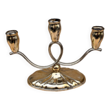 Three-armed, plated candlestick, Germany, 1940s.