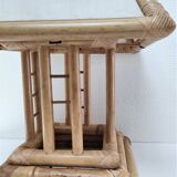 Pagoda-shaped bamboo canvas lamp