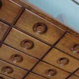 Vintage Mid-Century Large Dutch Oak & Glass Shop Counter Cabinet / Vitrine