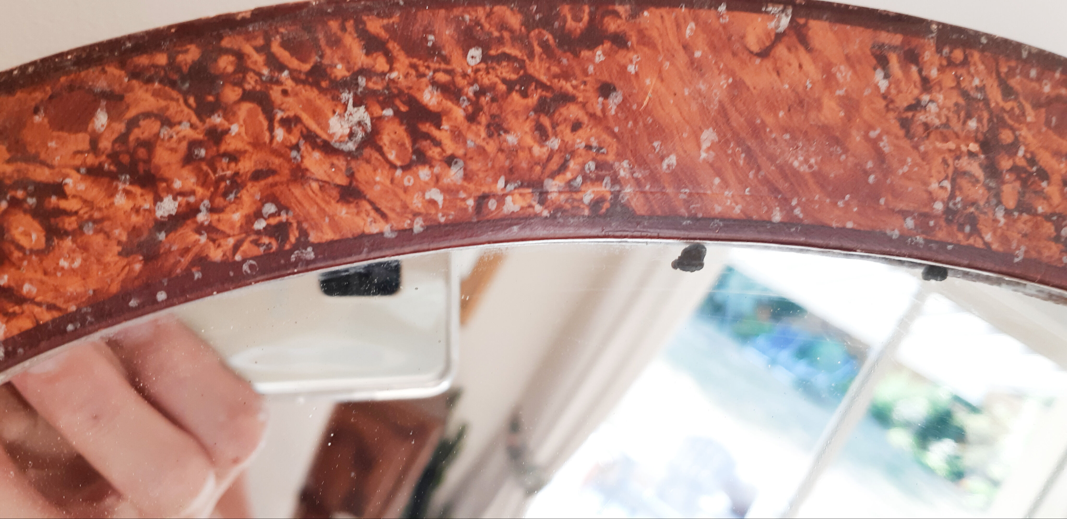 Old oval mirror, shabby chic