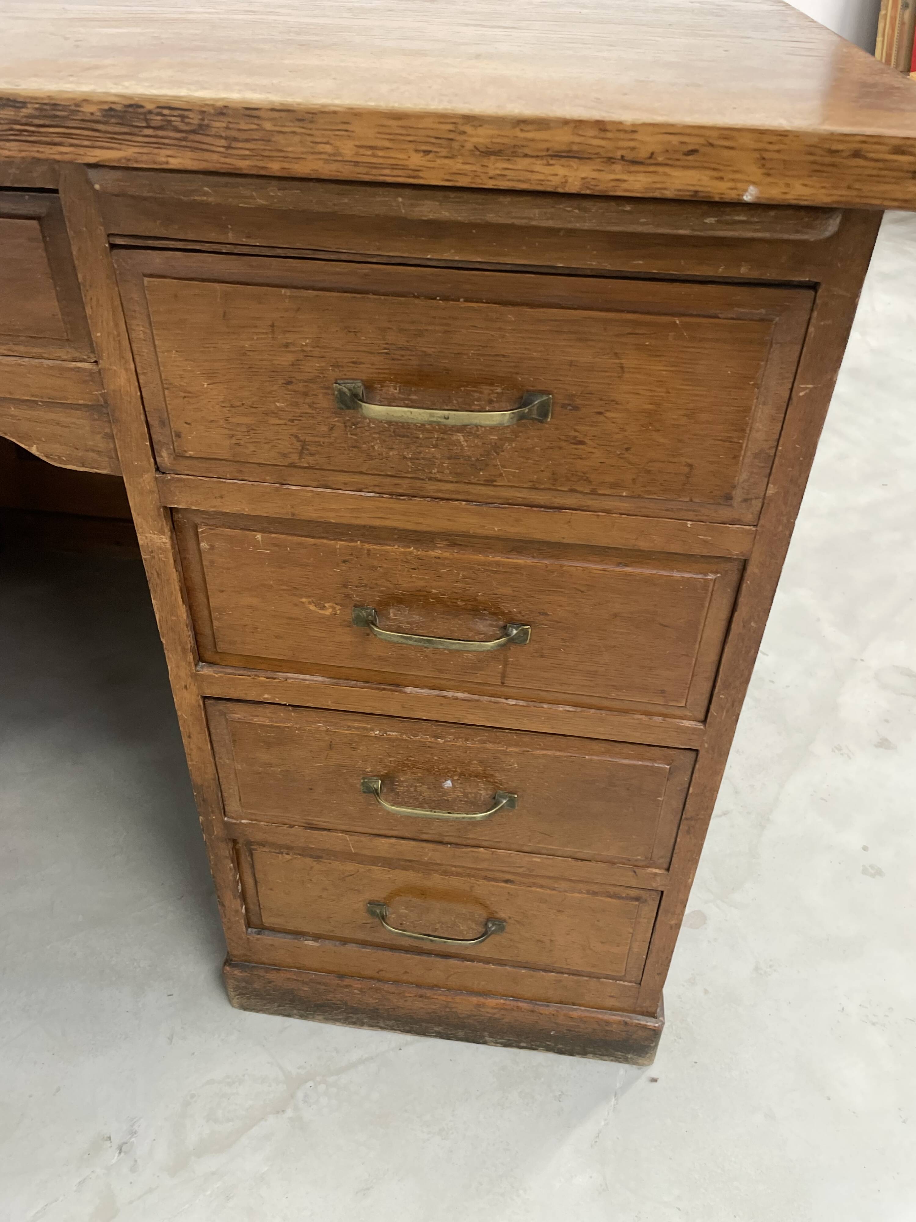 Oak and veneer counter or desk