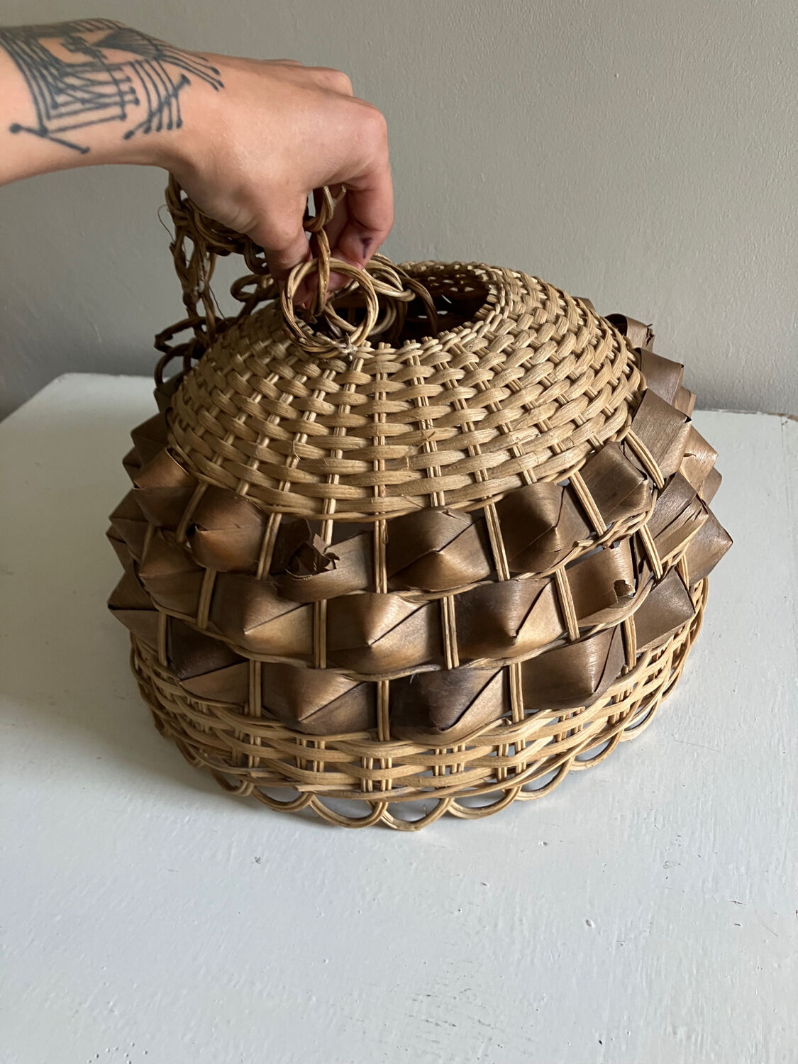 Rattan lampshade