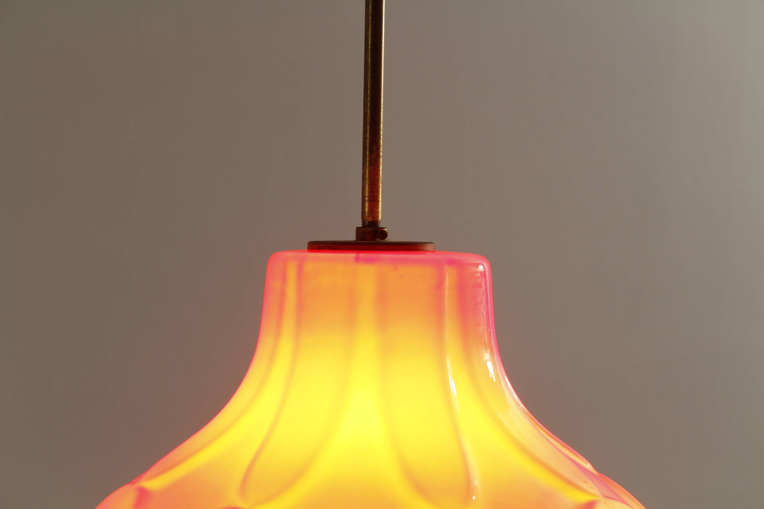 Glass and Brass Pendant by Napako , 1970s