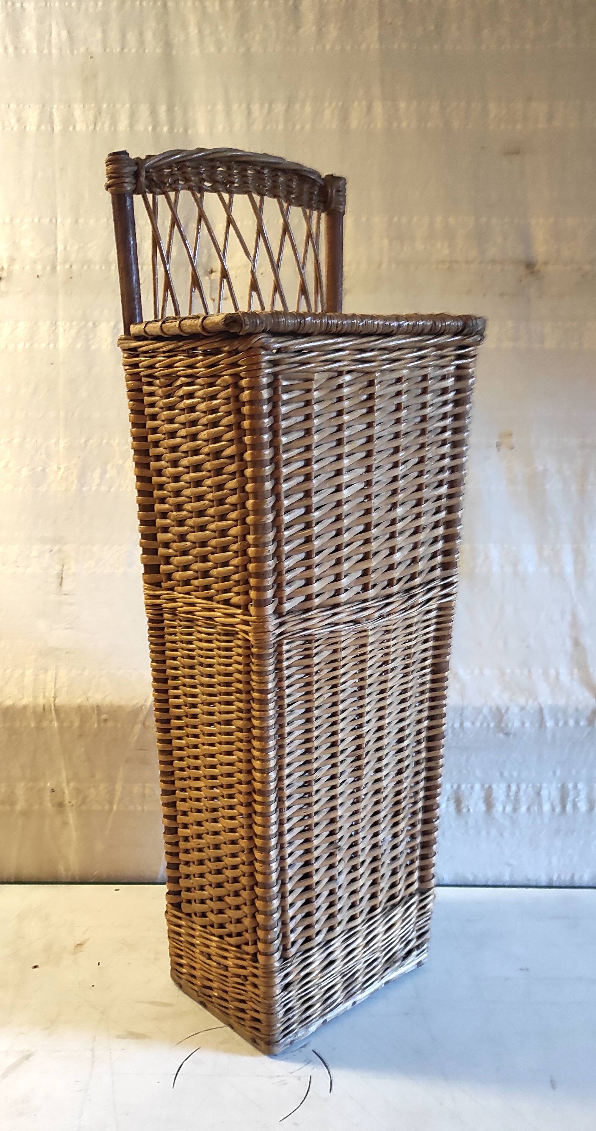 Wicker bread bin - mid-20th century
