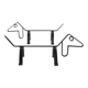 Travail scandinave, paire de chenets chiens