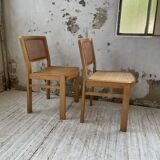 Pair of Baumann chairs beech and cannage
