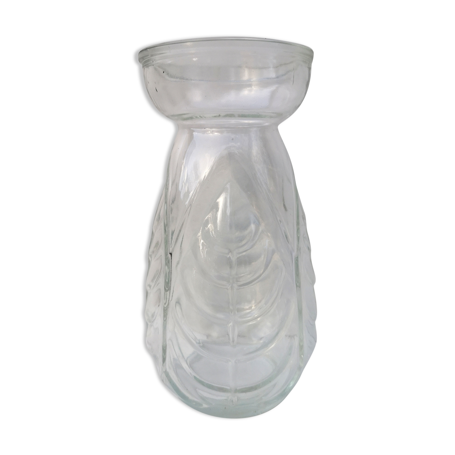 Bulb vase, hyacinth, pressed glass, molded