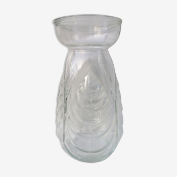 Bulb vase, hyacinth, pressed glass, molded