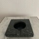 Black black square marble ashtray speckled green