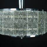 Vintage Kinkeldey Crystal Glass and chrome Chandelier. Germany 1960s
