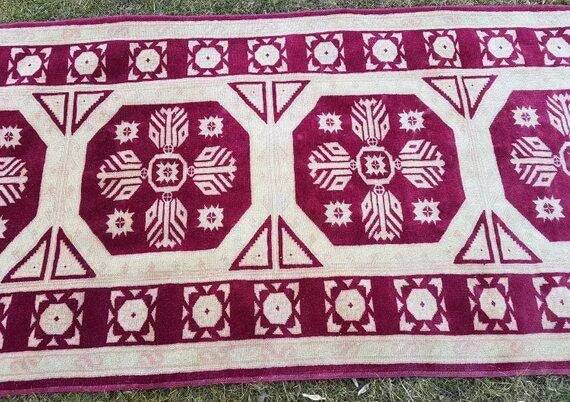 Tapis de couloir turc vintage 105x372 cm