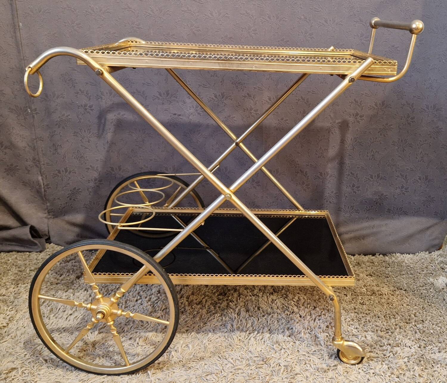 Brass rolling trolley