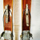 Pair of old wooden skis