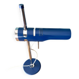 Retro Table Lamp from the 1970s: Articulated Arm, Swivel Shade, Electric Blue Enamel for space age d