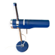 Retro Table Lamp from the 1970s: Articulated Arm, Swivel Shade, Electric Blue Enamel for space age d