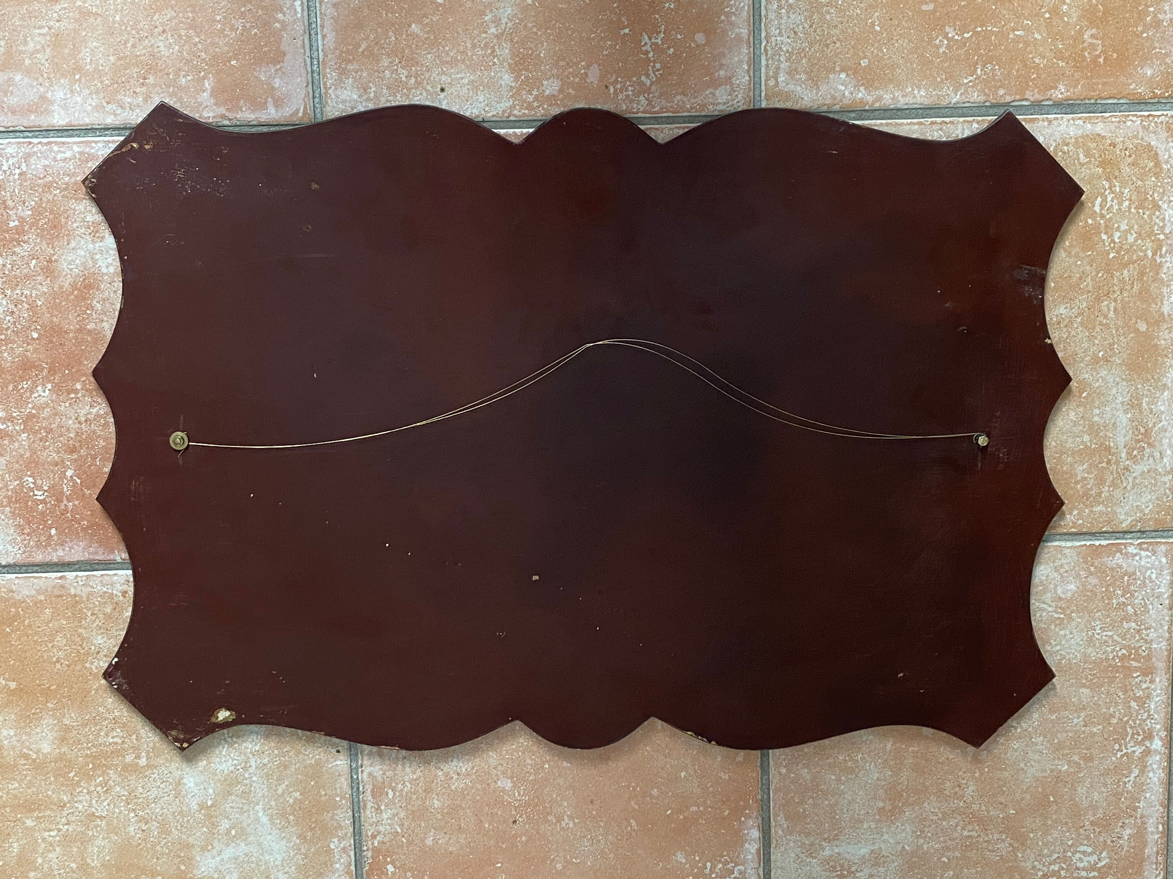 Miroir de barbier art déco 1930 glace biseauté 72x48cm