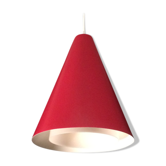 Red conic hanging lamp