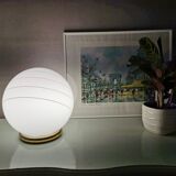 Lampe globe vintage en verre 1980