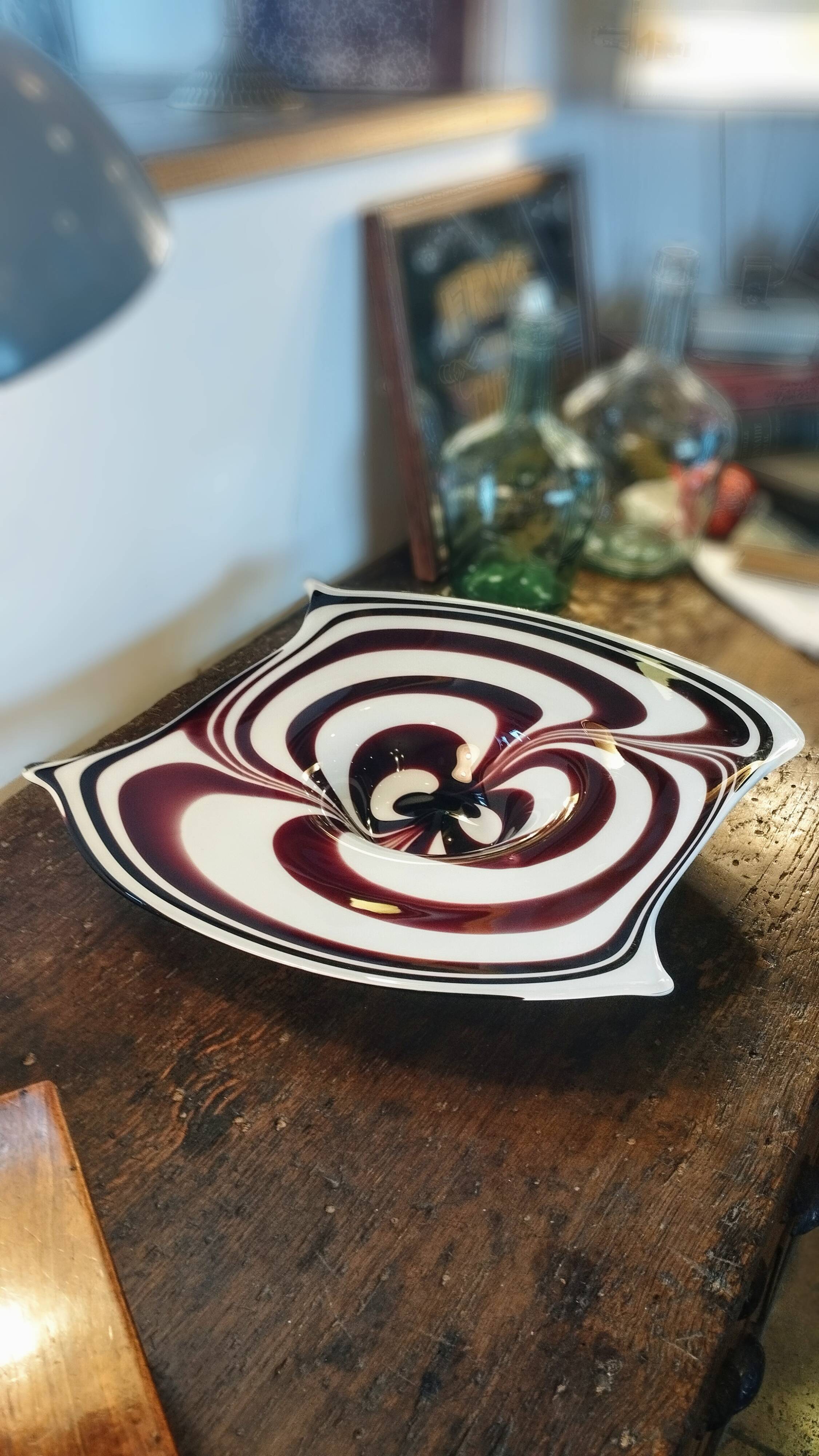 Vintage two tone  large fruit bowl