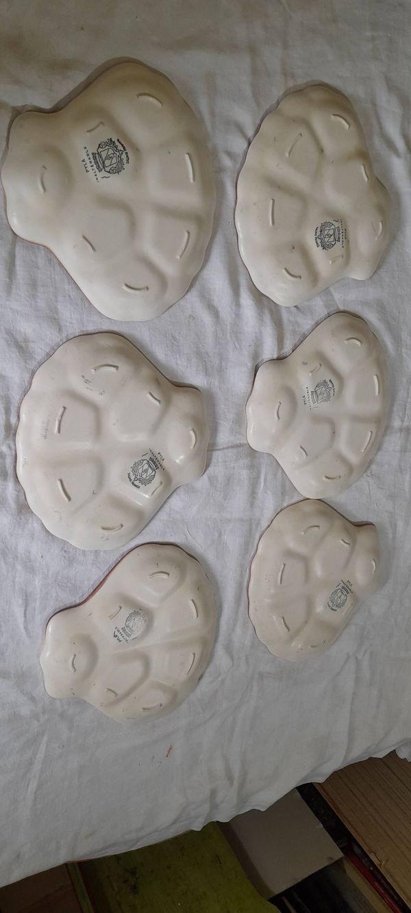 6 assiettes à huitres en faïence de Salins modèle Pyla