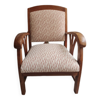Colonial style teak armchair