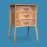 Art Deco chest of drawers in raw wood, 1930