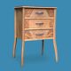 Art Deco chest of drawers in raw wood, 1930