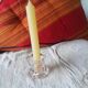 Set of two vintage candle holders transparent glass France Reims