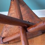 Leather folding stool