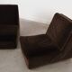 Brown modular sofa, Italian design, 1970s, manufactured by Busnelli