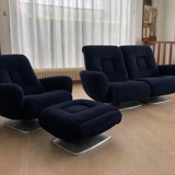 Sofa set + armchair + footrest Jean Prévost – 1970s