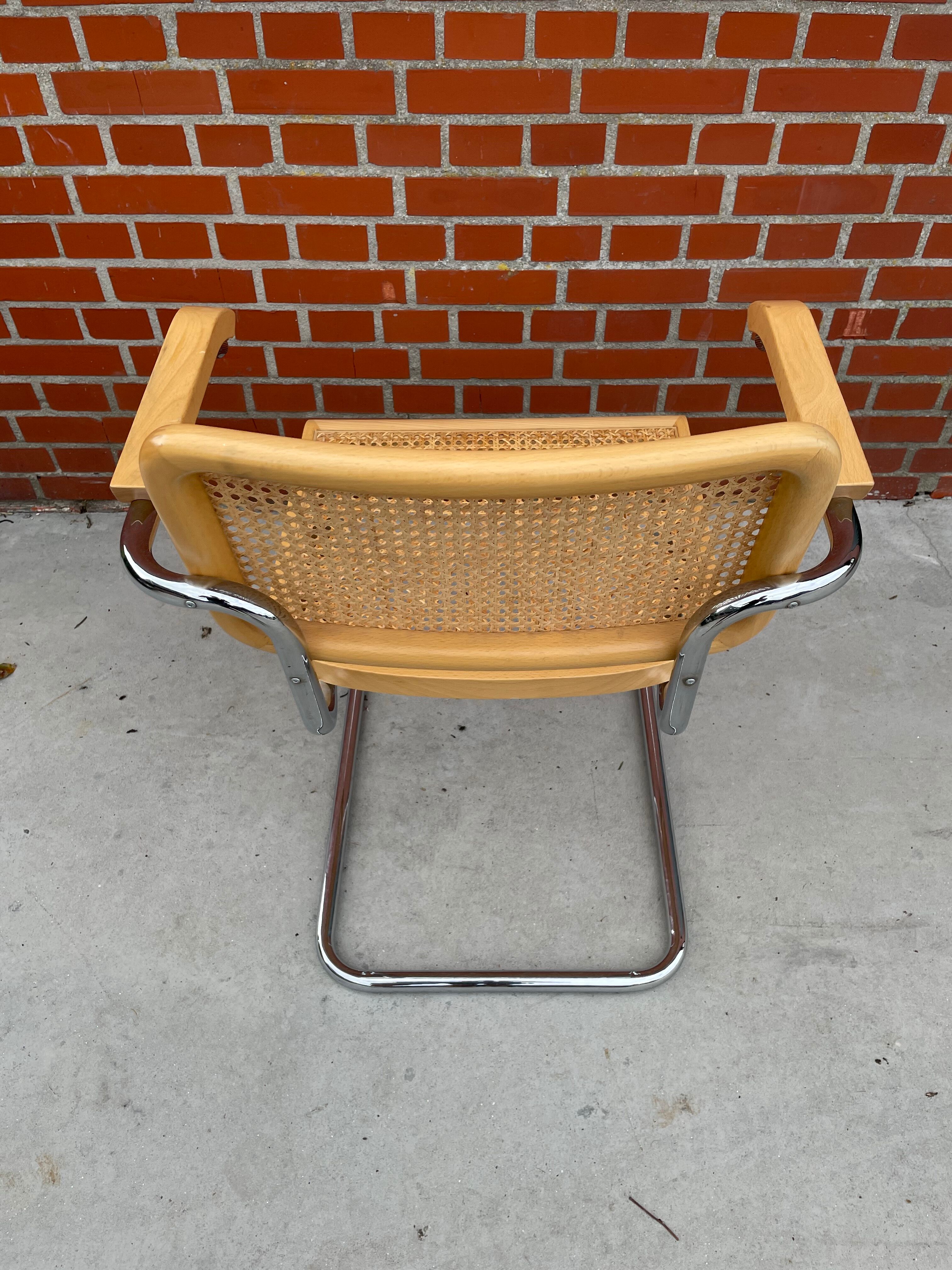 Chair Cesca model by Marcel Breuer with armrests B64