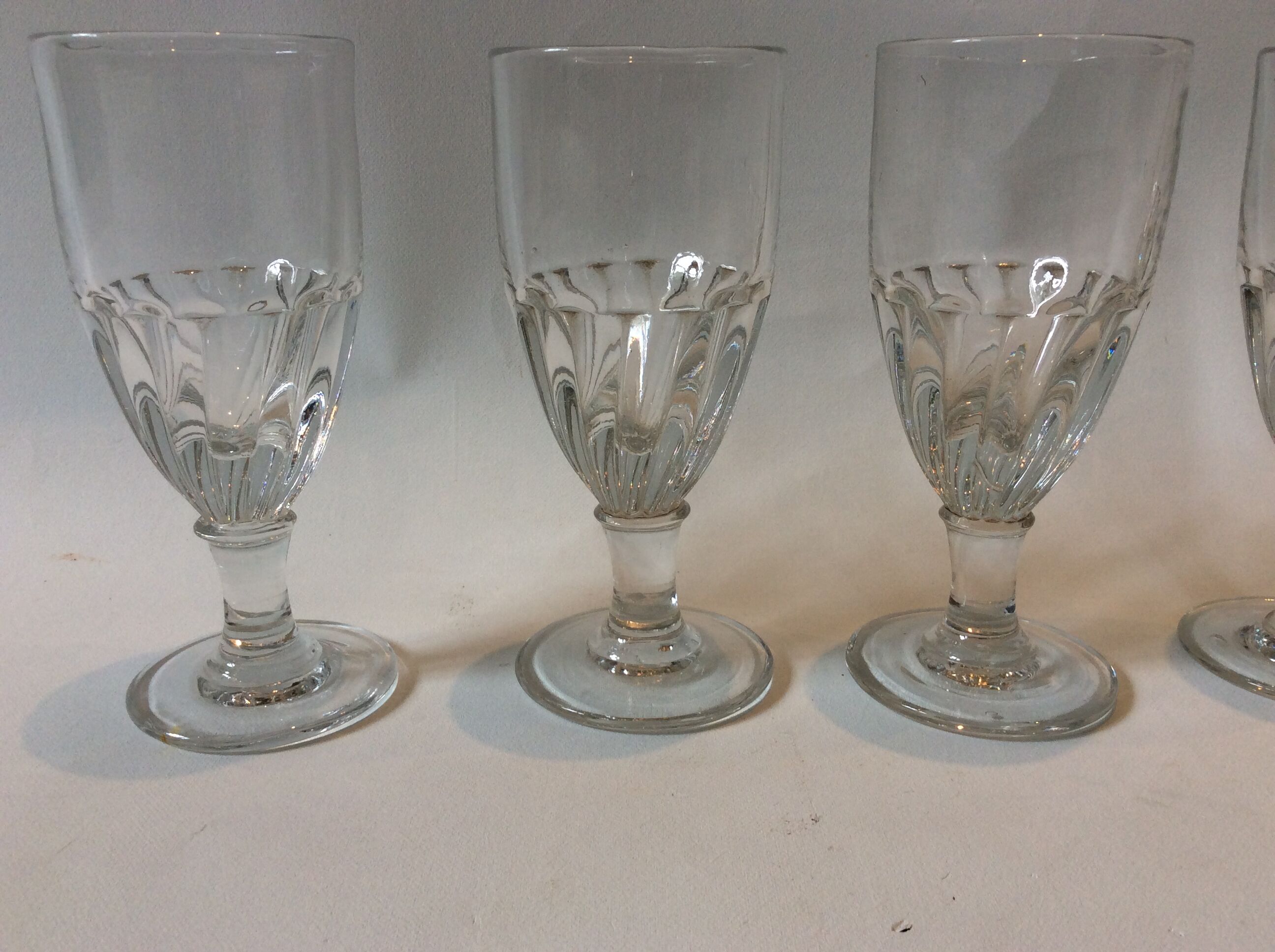 8 blown flared glasses