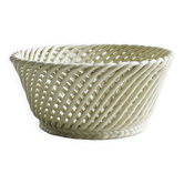 Bread basket - openwork white ceramic bowl.